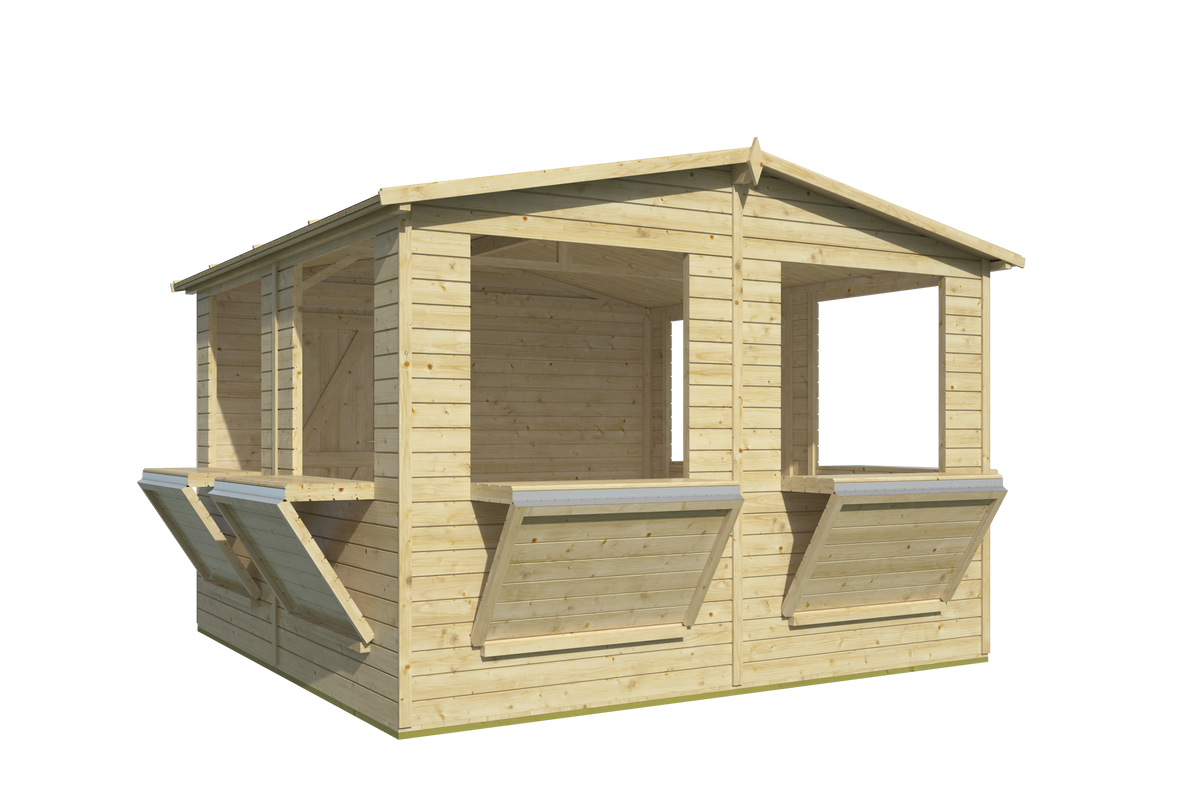 Kiosk Moose | 16mm | vuren onbehandeld | 300 x 300 cm | incl. vloer