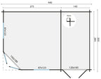 Blokhut - Tuinhuis Agnes | 44 mm | vuren groen geïmpregneerd