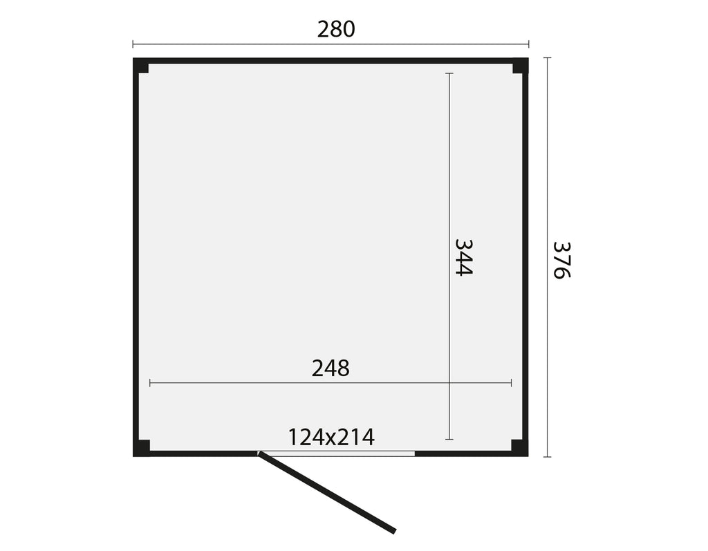 KubeLine 380 x 280 cm, onbehandeld
