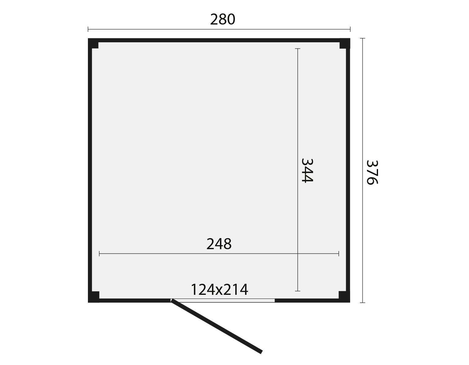 KubeLine 380 x 280 cm, onbehandeld