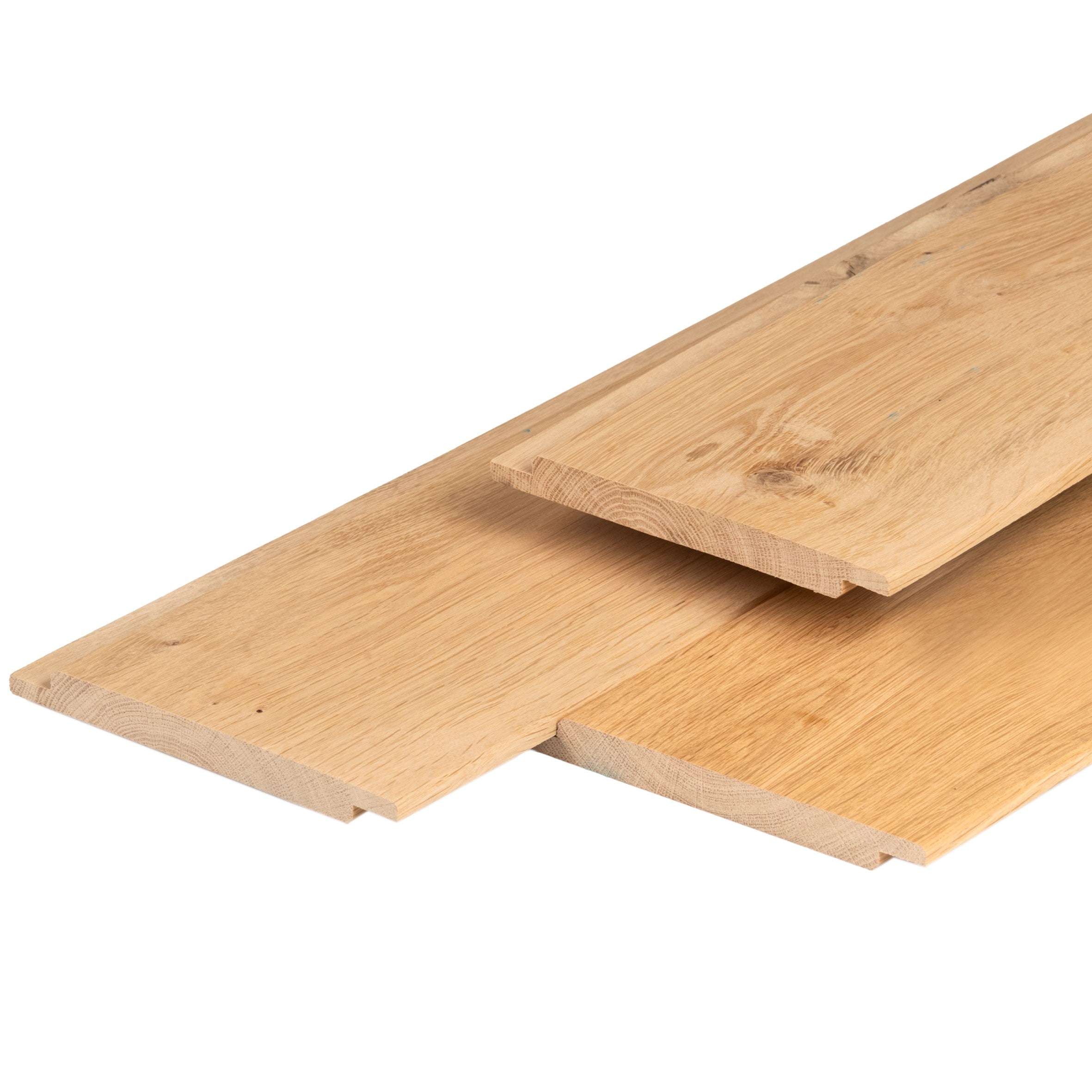 Eiken halfhouts rabat 1,8 x 18,0 x 300 cm, gedroogd, geschaafd, 2 zijden vellingkant