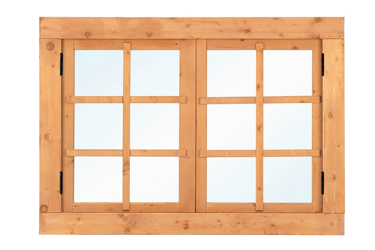 Red Class Wood uitzetraam, 6-ruits, dubbel Uitzetraam B1252 x H900 mm buitenmaat (rvs beslagset)