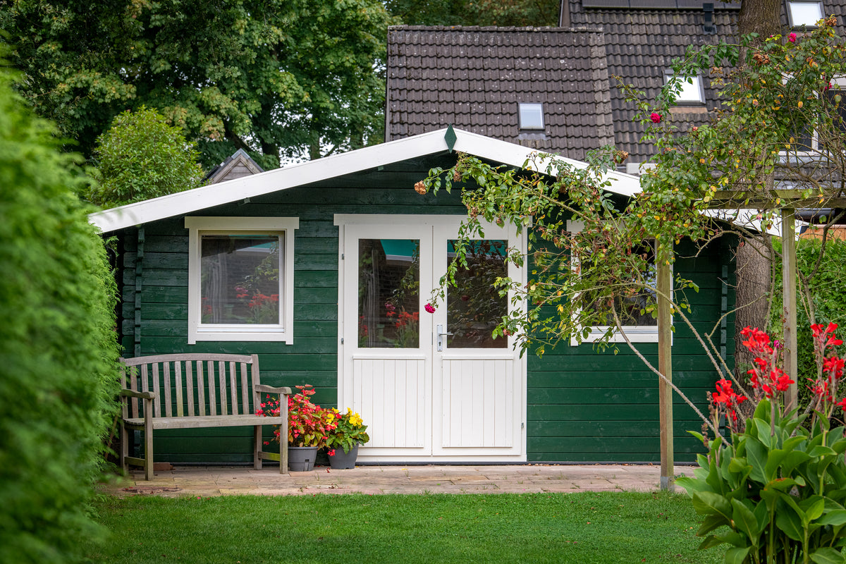 Blokhut - Tuinhuis Pavel | 44 mm | vuren honinggeel geïmpregneerd