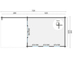 Blokhut - Tuinhuis Skeg | 44 mm | vuren bruin geïmpregneerd