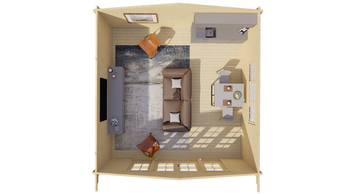 Blokhut - Tuinhuis Southampton | 58 mm | vuren onbehandeld