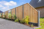 Tuinscherm Enschede, groen geïmpregneerd grenen, RVS-geschroefd, 21-planks (19+2) 180 x 180 cm