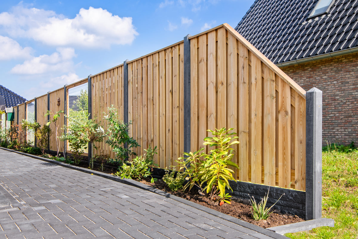 Tuinscherm Enschede, groen geïmpregneerd grenen, RVS-geschroefd, 21-planks (19+2) 180 x 180 cm
