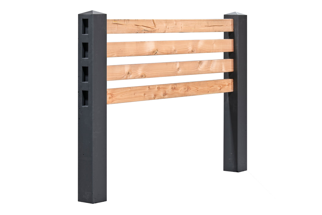 Berton© Betonpaal Linge, wit/grijs, diamantkop 13x13x120cm, tussenmodel