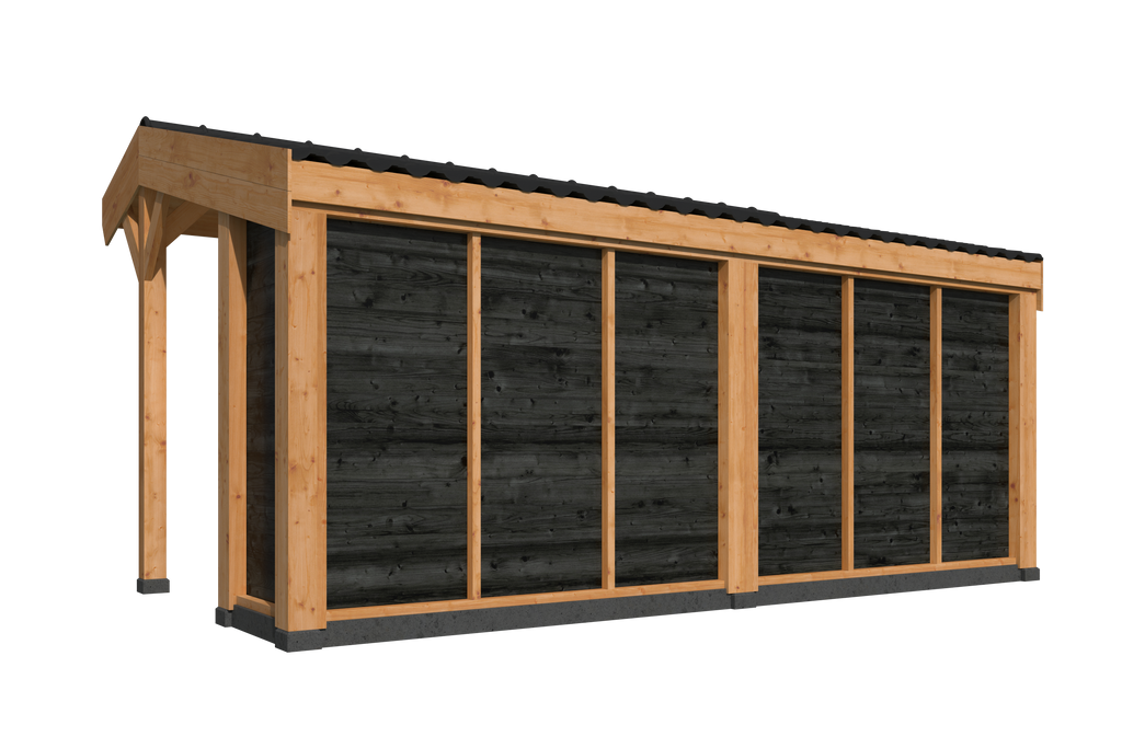 DHZ Kapschuur Goor Douglas 600 x 300 cm zwart geïmpregneerd
