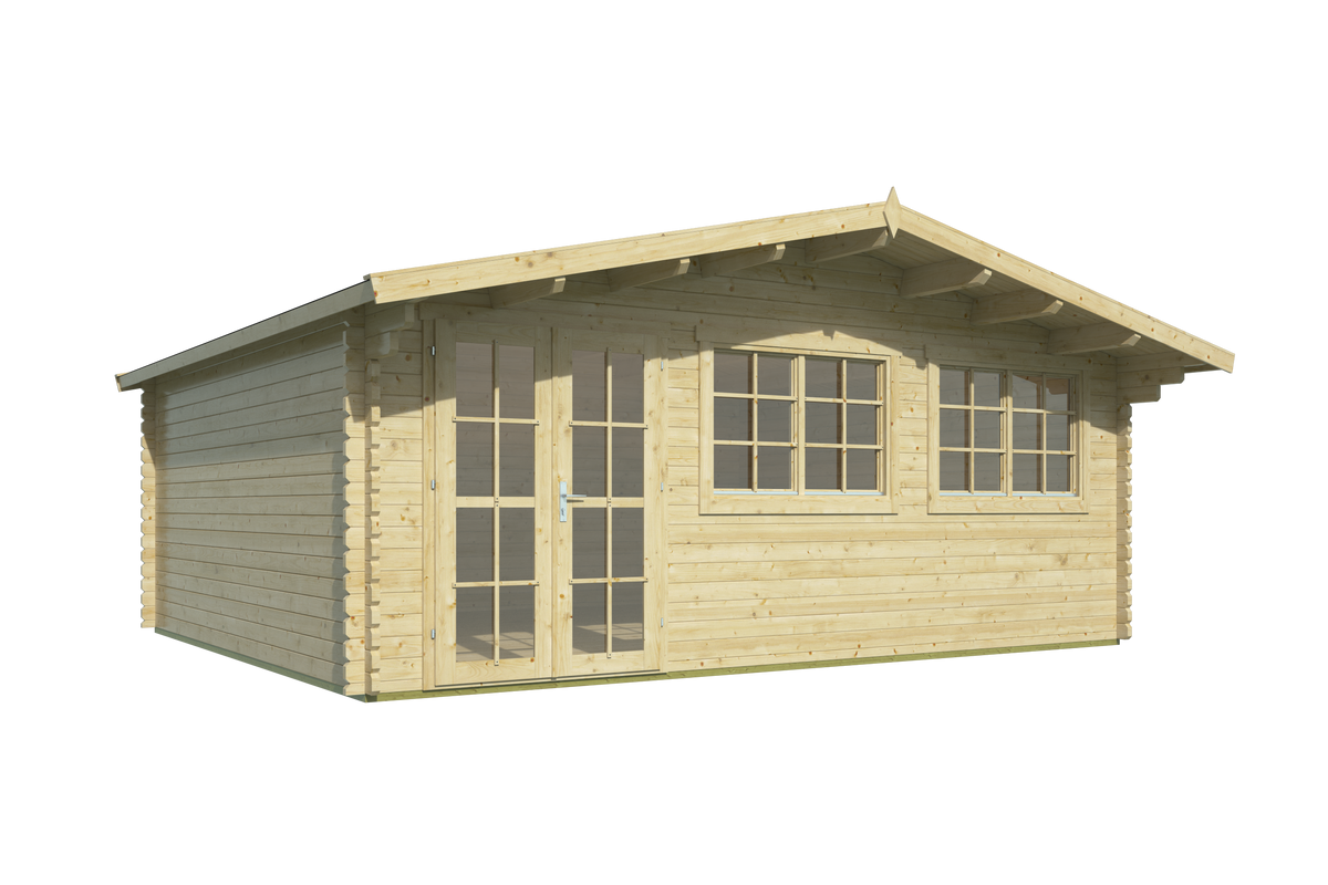 Blokhut - Tuinhuis Tova | 44 mm | vuren grijs geïmpregneerd