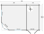 Blokhut - Tuinhuis Agnes | 44 mm | vuren grijs geïmpregneerd