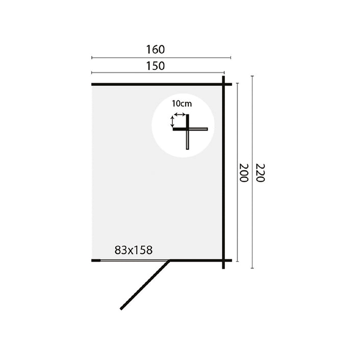Blokhut - Tuinhuis Aanbouw | 28 mm | vuren honinggeel geïmpregneerd