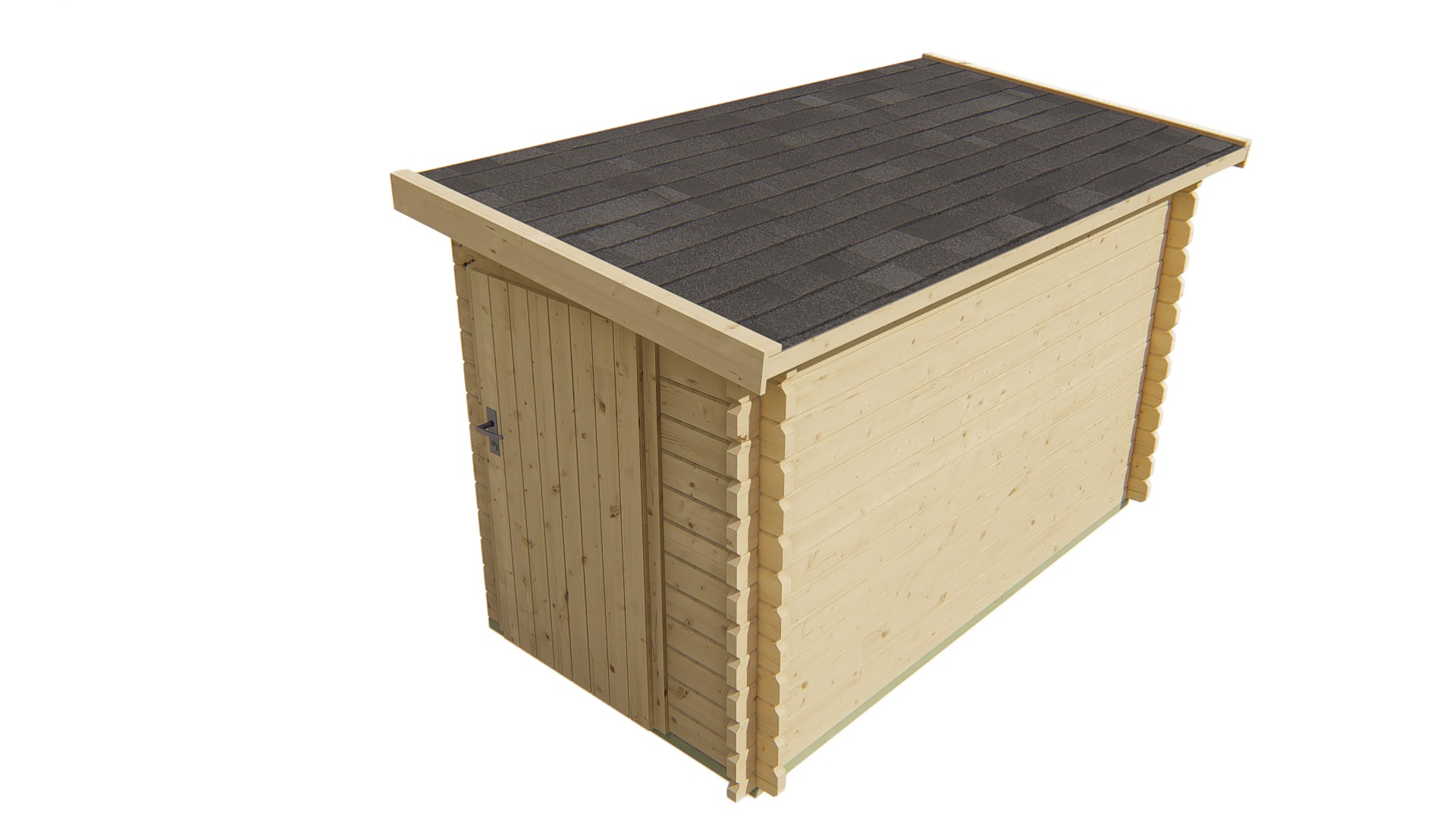 Blokhut - Tuinhuis Aanbouw | 28 mm | vuren grijs geïmpregneerd