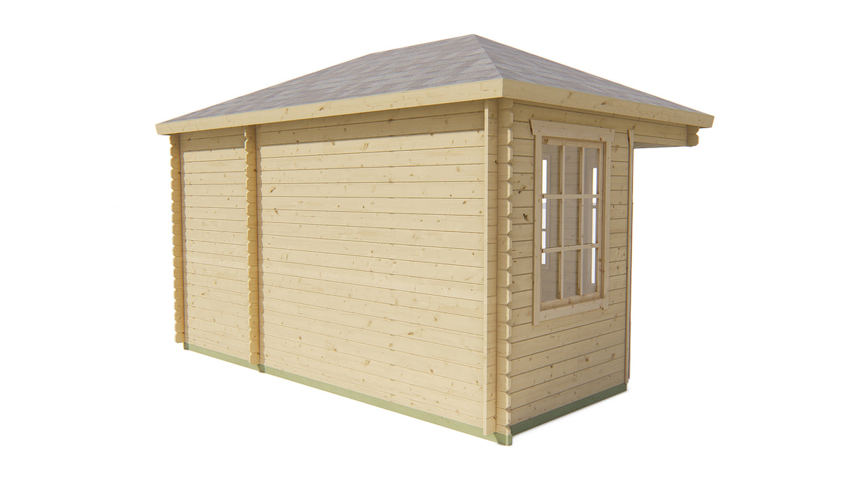 Blokhut - Tuinhuis Agnes | 44 mm | vuren honinggeel geïmpregneerd