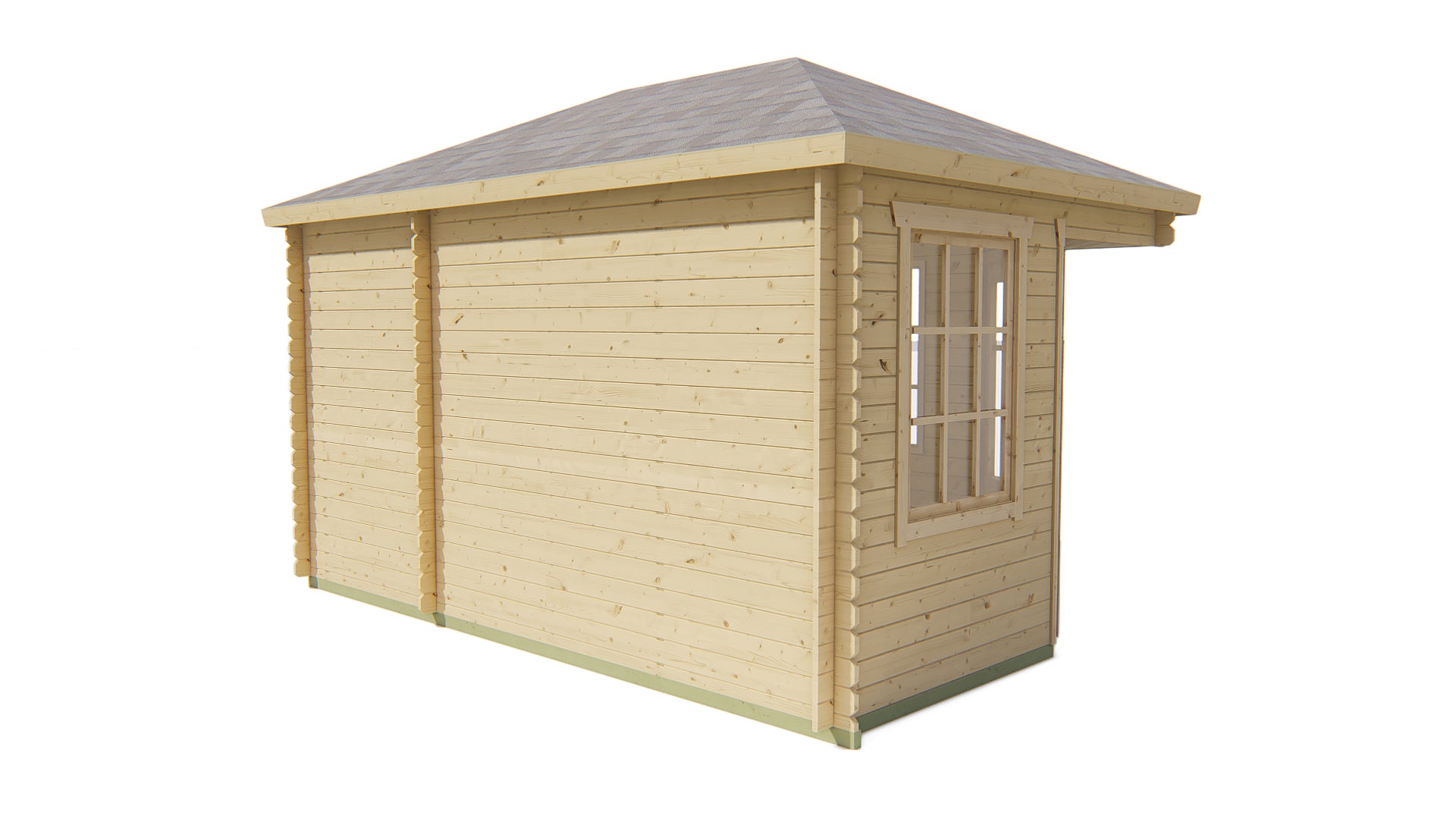 Blokhut - Tuinhuis Agnes | 44 mm | vuren grijs geïmpregneerd