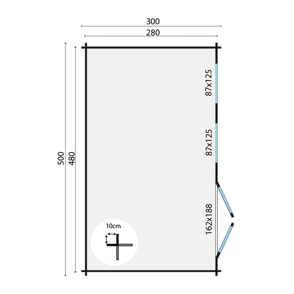 Blokhut - Tuinhuis Aiste | 40 mm | vuren Red Class Wood geïmpregneerd