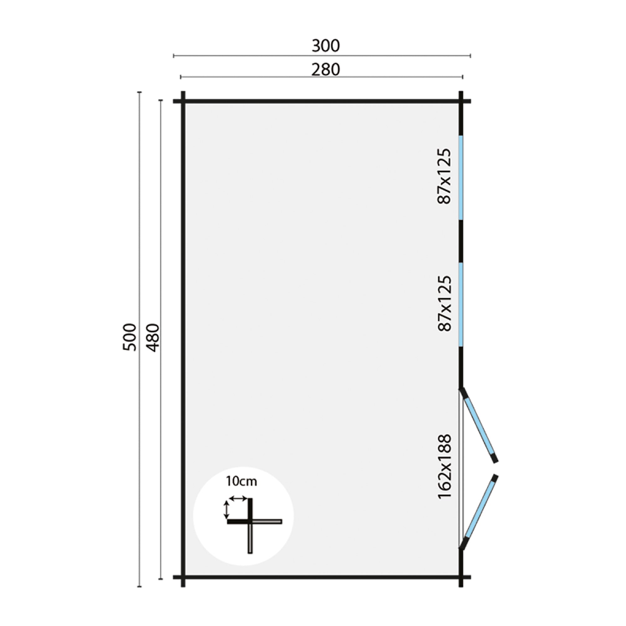 Blokhut - Tuinhuis Aiste | 40 mm | vuren Red Class Wood geïmpregneerd