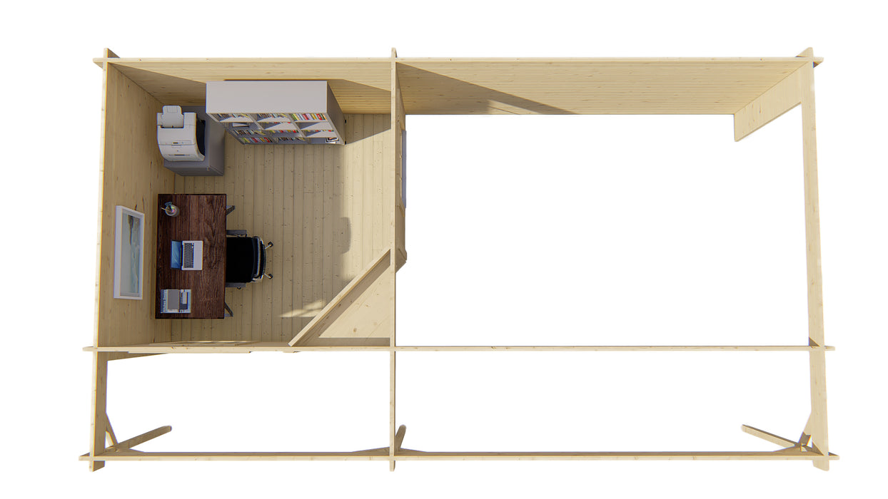 Blokhut - Tuinhuis Annette | 40 mm | vuren grijs geïmpregneerd