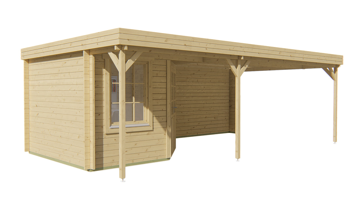 Blokhut - Tuinhuis Annette | 40 mm | vuren grijs geïmpregneerd