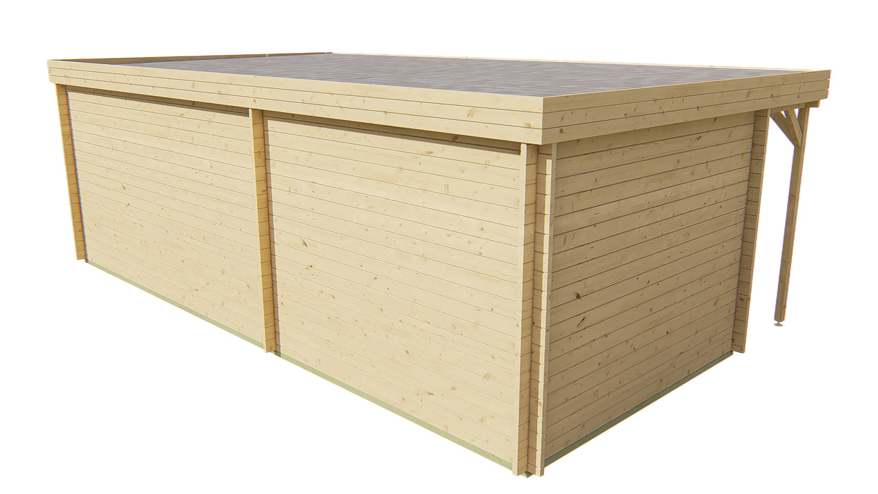 Blokhut - Tuinhuis Annette | 40 mm | vuren grijs geïmpregneerd