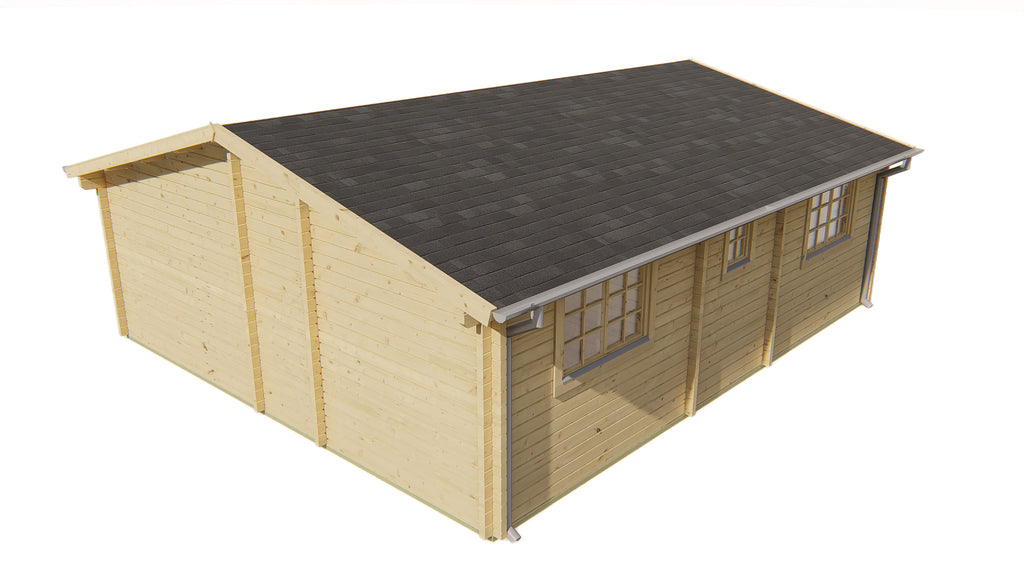 Blokhut - Tuinhuis Ardee | 70 mm | vuren grijs geïmpregneerd
