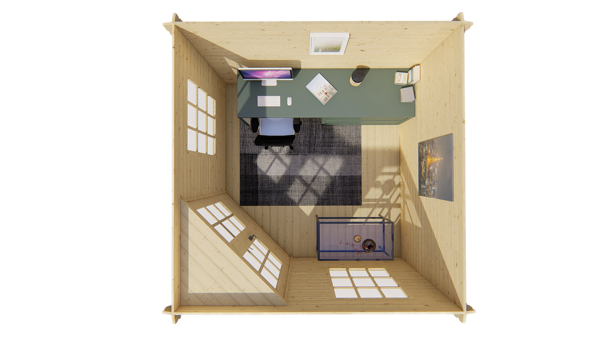 Blokhut - Tuinhuis Asmund | 28 mm | vuren Red Class Wood geïmpregneerd