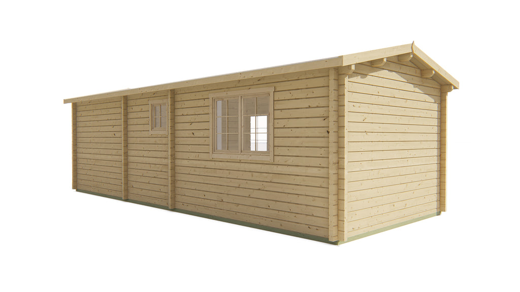 Blokhut - Tuinhuis Ava | 70 mm | vuren bruin geïmpregneerd