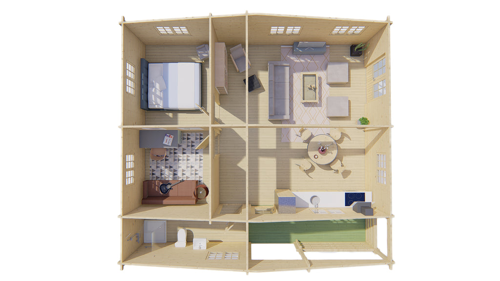 Blokhut - Tuinhuis Azores | 70 mm | vuren Red Class Wood geïmpregneerd
