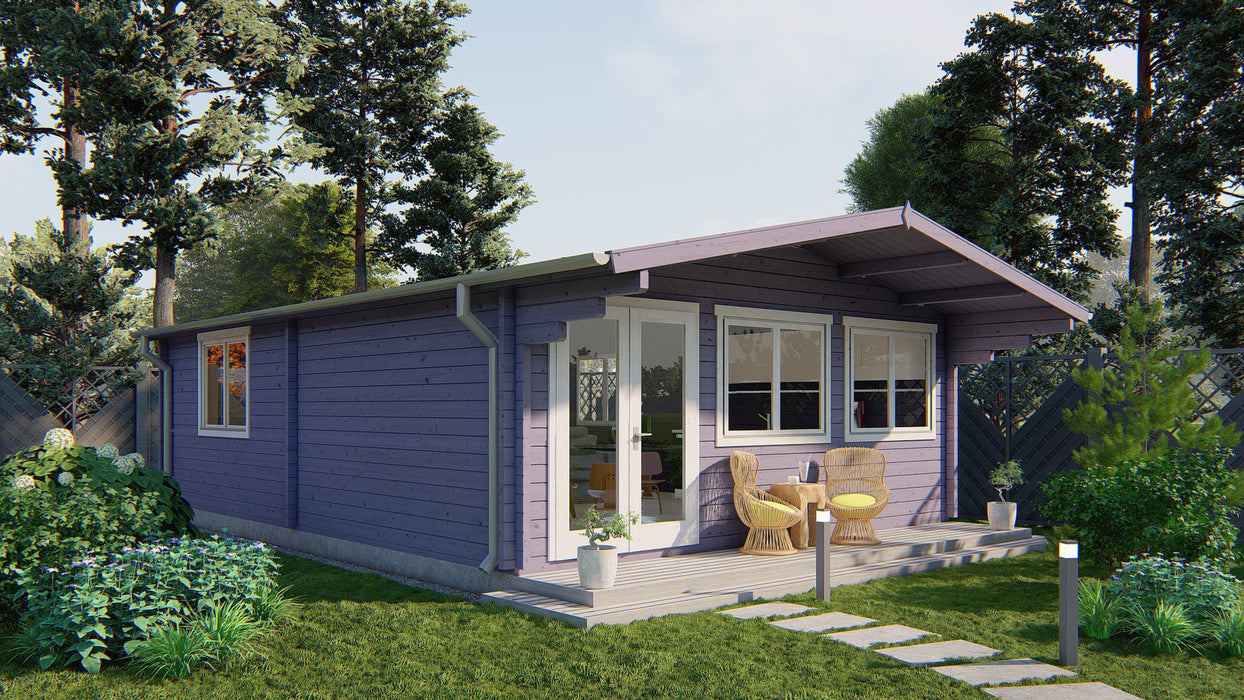 Blokhut - Tuinhuis Ballyragget | 70 mm | vuren grijs geïmpregneerd