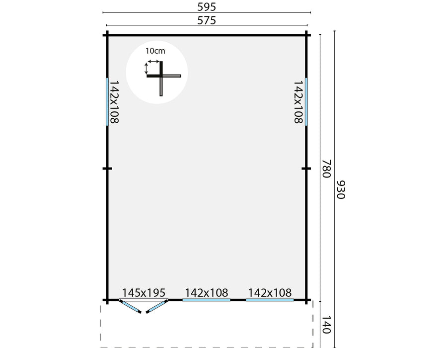 Blokhut - Tuinhuis Ballyragget | 70 mm | vuren Red Class Wood geïmpregneerd
