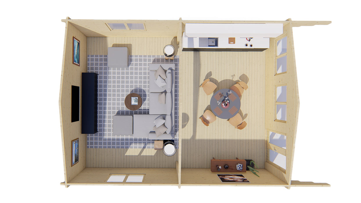 Blokhut - Tuinhuis Ballyragget | 70 mm | vuren grijs geïmpregneerd