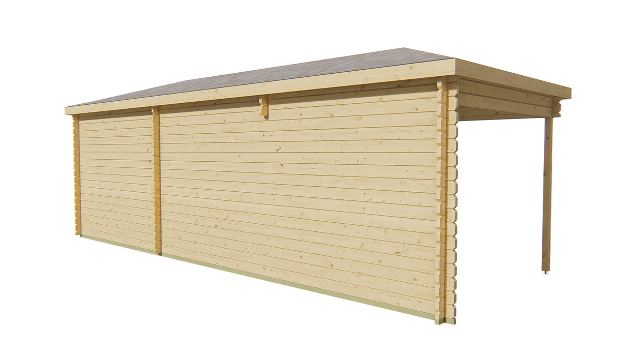 Blokhut - Tuinhuis Bertil | 44 mm | vuren groen geïmpregneerd