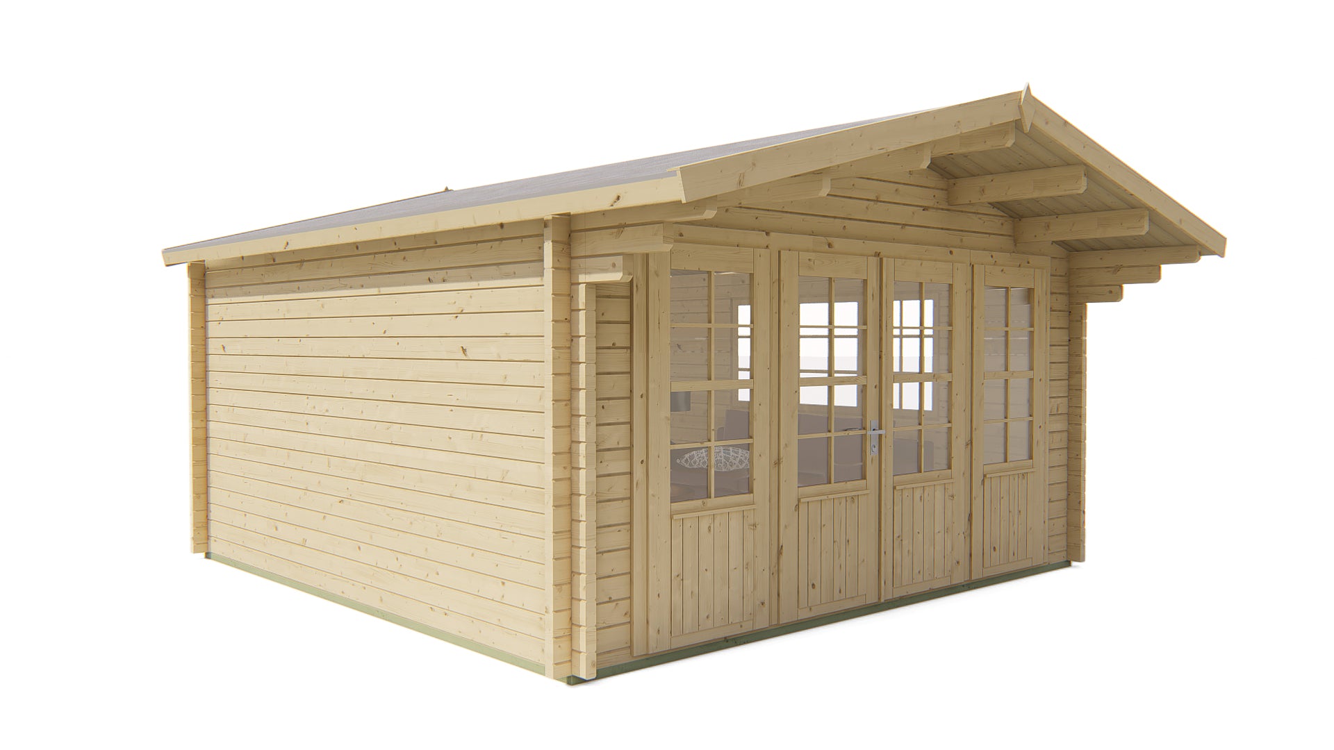 Blokhut - Tuinhuis Blackpool | 58 mm | vuren grijs geïmpregneerd