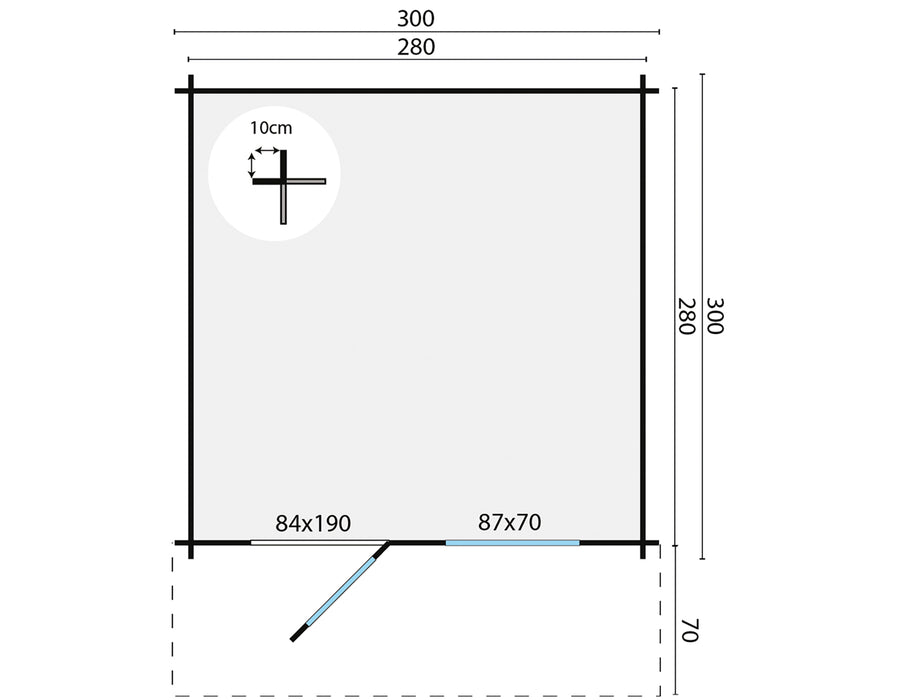 Blokhut - Tuinhuis Bo | 28 mm | vuren groen geïmpregneerd