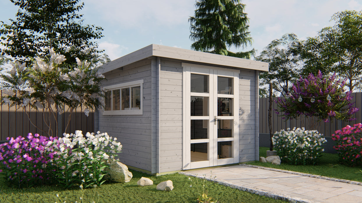 Blokhut - Tuinhuis Bodine | 28 mm | vuren bruin geïmpregneerd