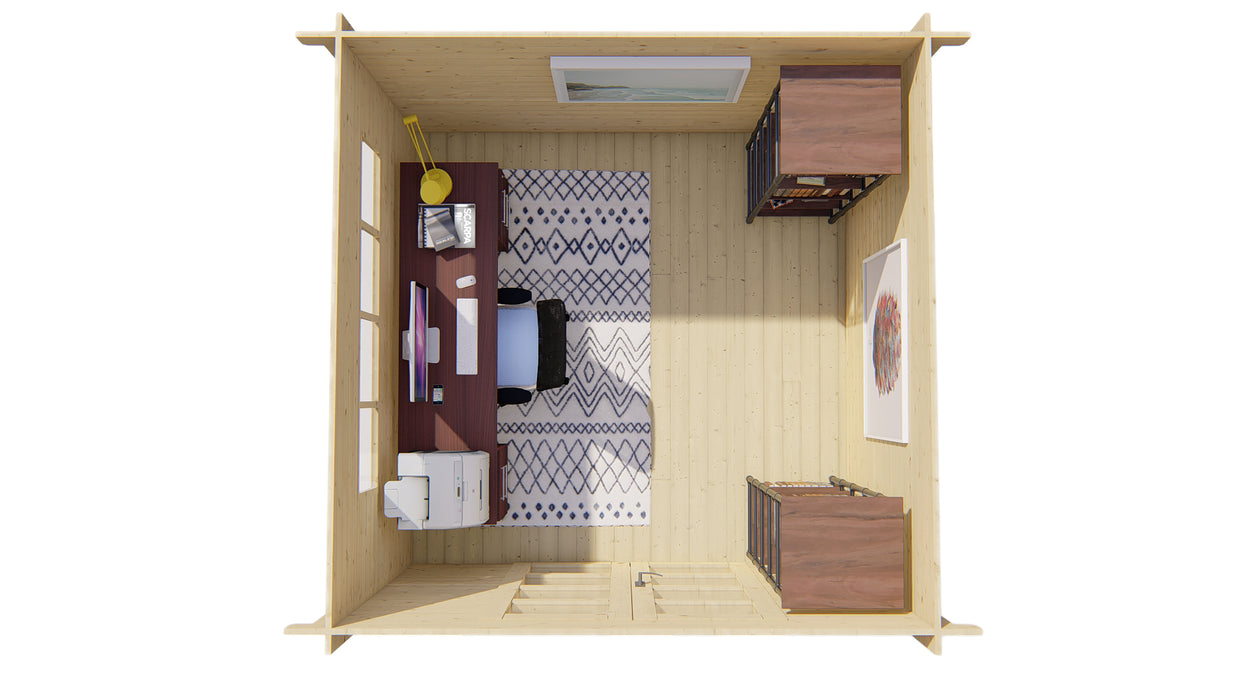 Blokhut - Tuinhuis Bodine | 28 mm | vuren bruin geïmpregneerd