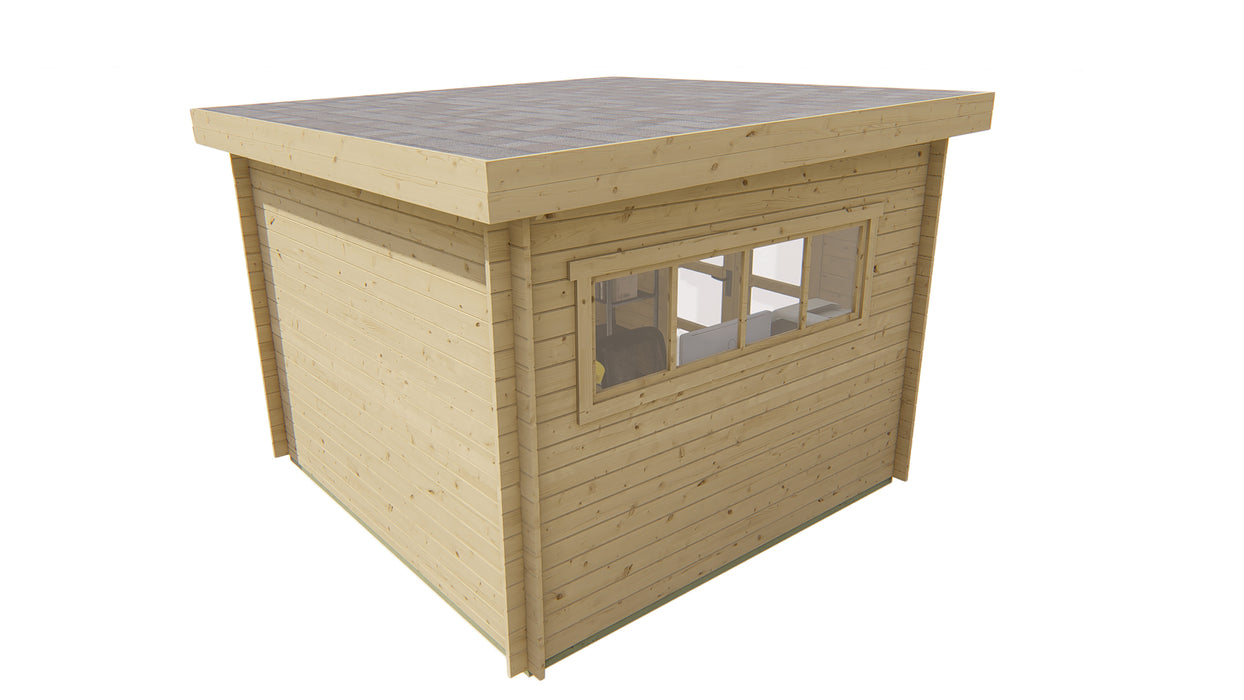 Blokhut - Tuinhuis Bodine | 28 mm | vuren bruin geïmpregneerd