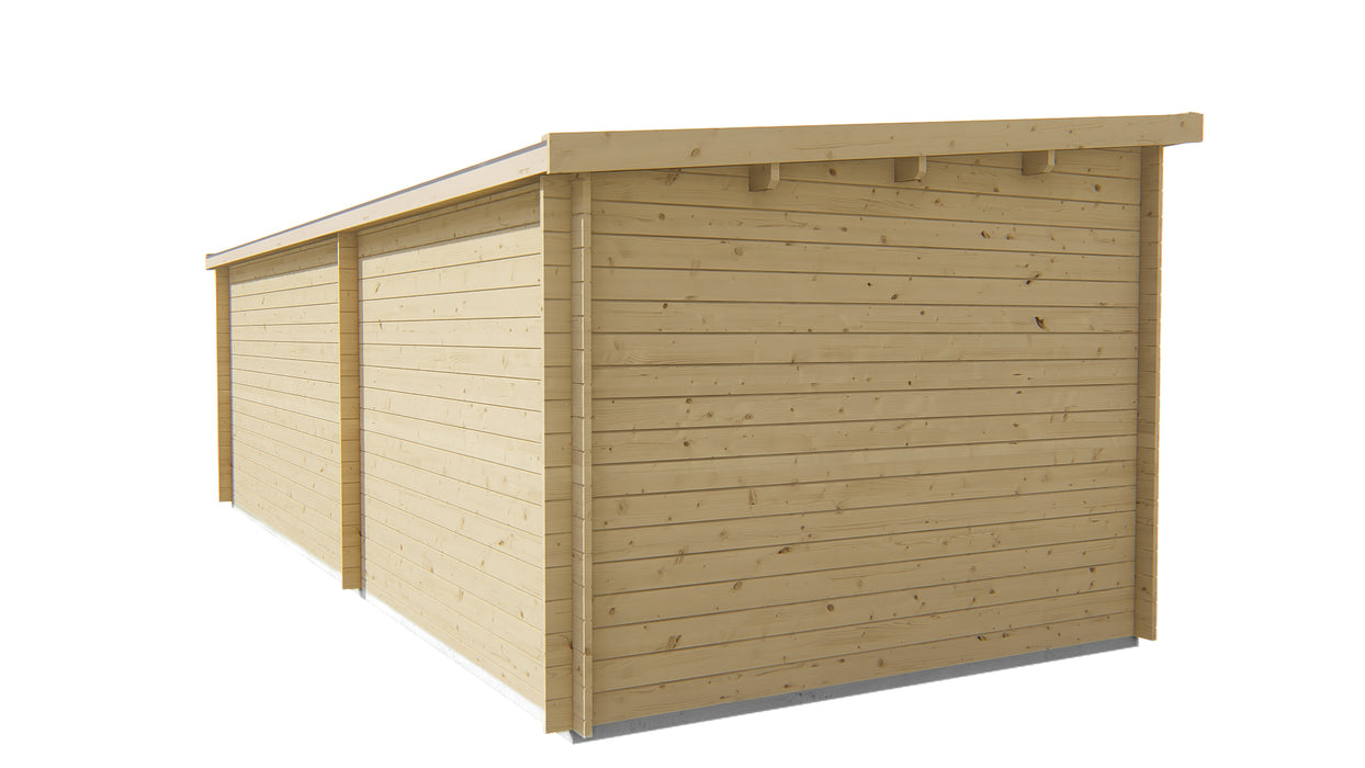 Blokhut - Tuinhuis Charlotta | 28 mm | vuren bruin geïmpregneerd