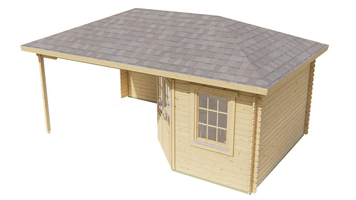 Blokhut - Tuinhuis Christoffer | 28 mm | vuren groen geïmpregneerd