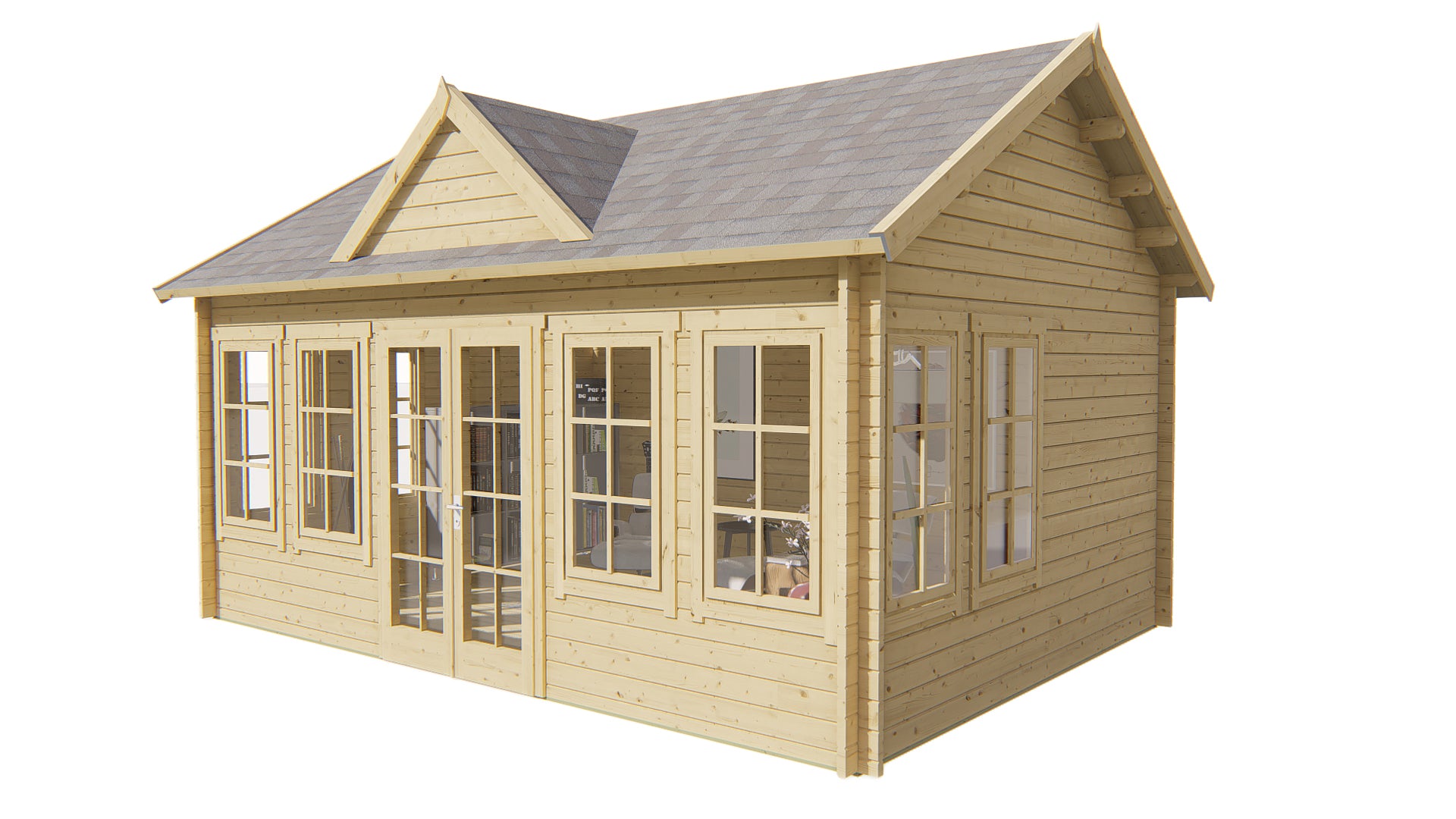 Blokhut - Tuinhuis Clockhouse | 44 mm | vuren Red Class Wood geïmpregneerd