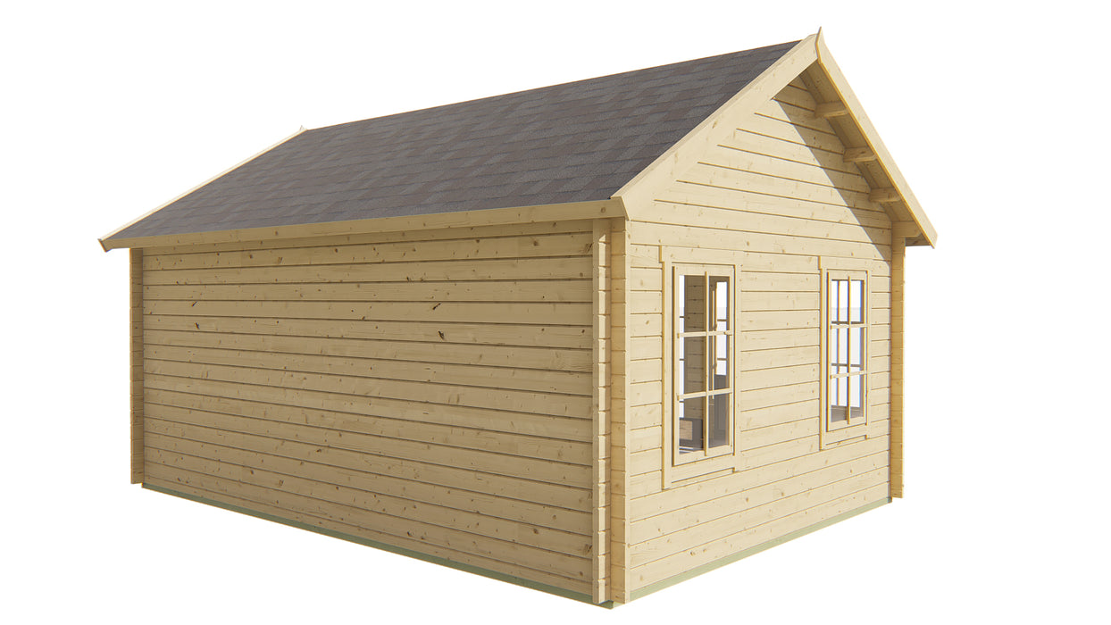 Blokhut - Tuinhuis Clockhouse Trevor | 70 mm | vuren grijs geïmpregneerd