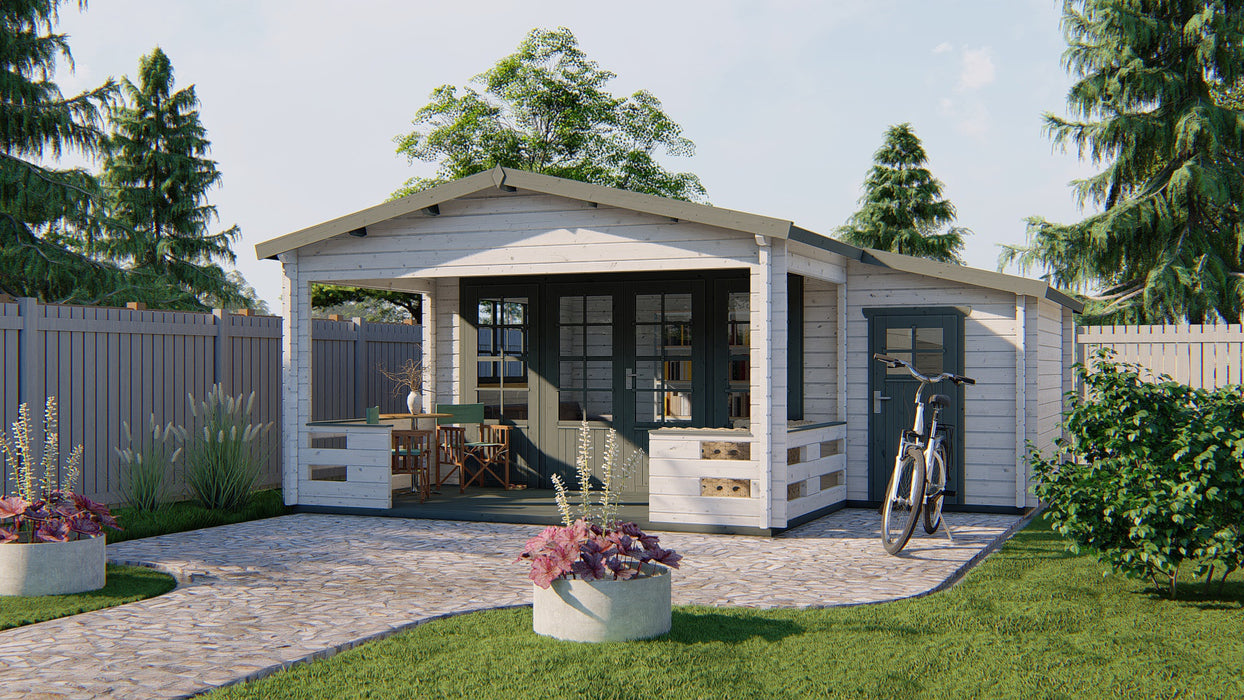 Blokhut - Tuinhuis Coventry | 58 mm | vuren groen geïmpregneerd