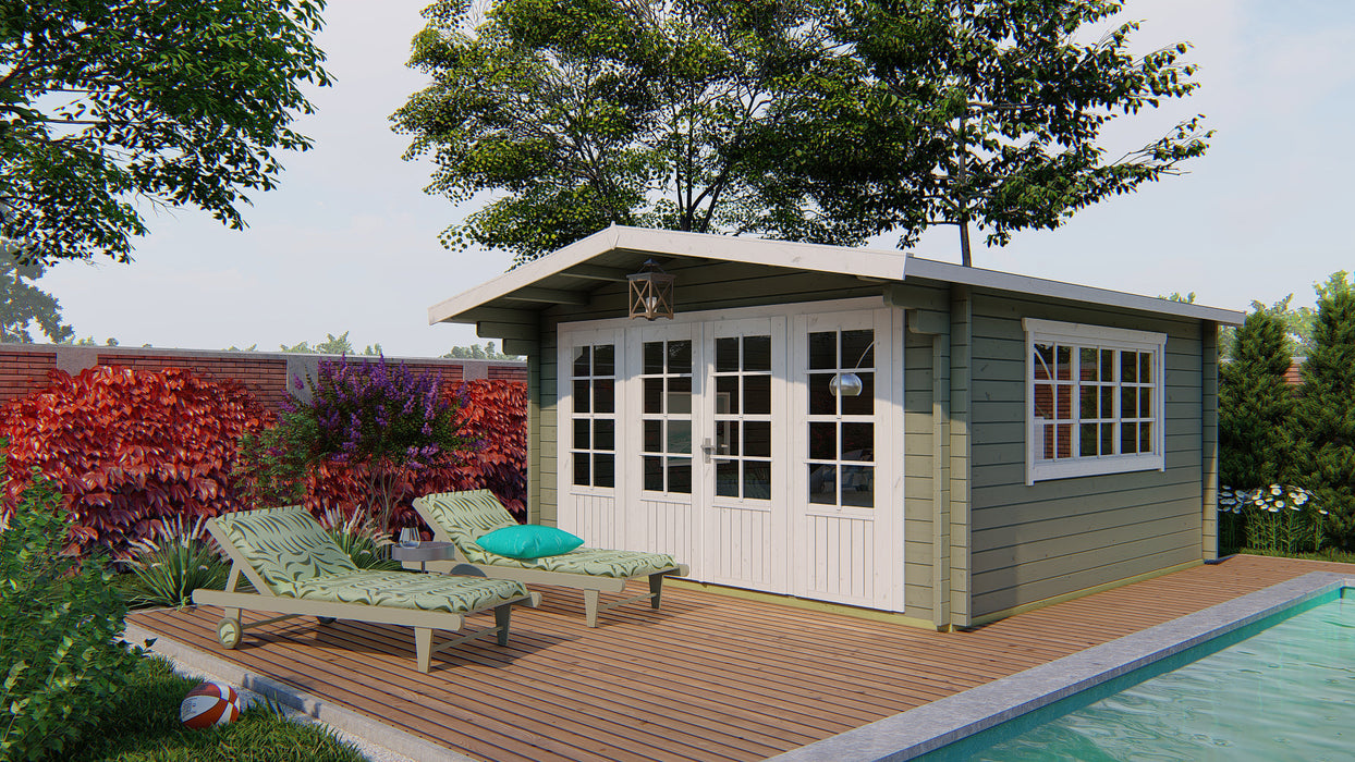 Blokhut - Tuinhuis Derby | 58 mm | vuren Red Class Wood geïmpregneerd
