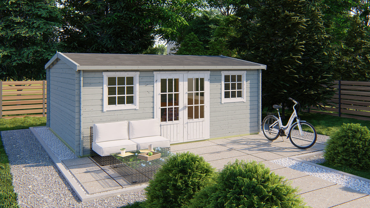 Blokhut - Tuinhuis Dianne | 40 mm | vuren bruin geïmpregneerd