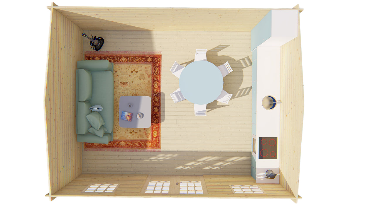 Blokhut - Tuinhuis Dianne | 40 mm | vuren Red Class Wood geïmpregneerd