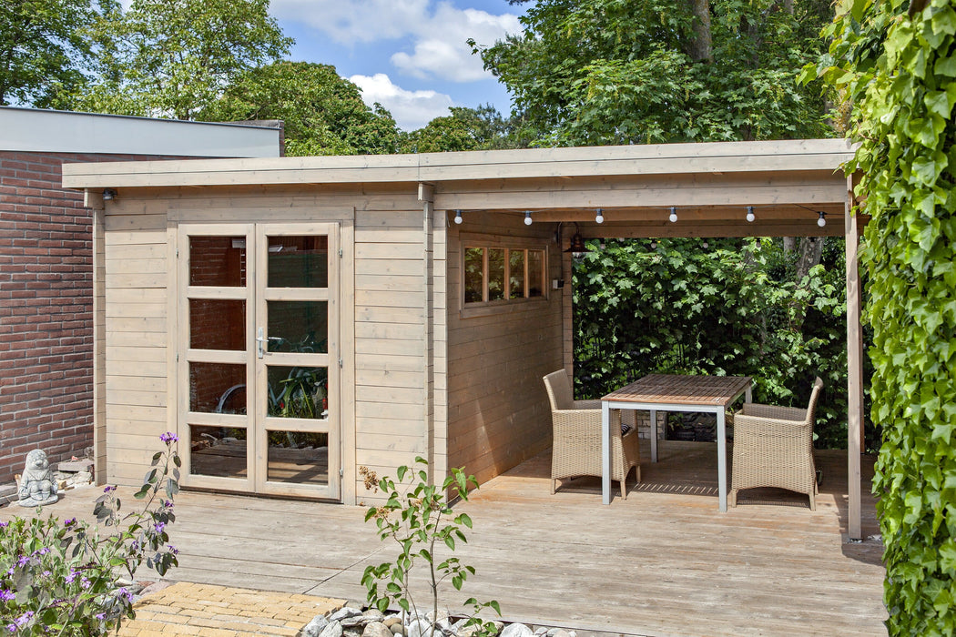 Blokhut - Tuinhuis Dellinger | 28 mm | vuren groen geïmpregneerd