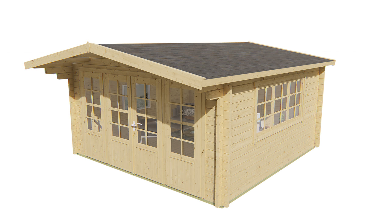 Blokhut - Tuinhuis Derby | 58 mm | vuren grijs geïmpregneerd