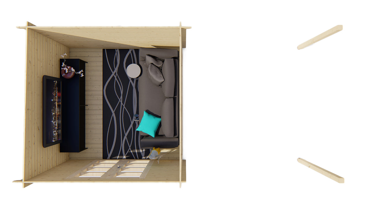 Blokhut - Tuinhuis Dellinger | 28 mm | vuren groen geïmpregneerd