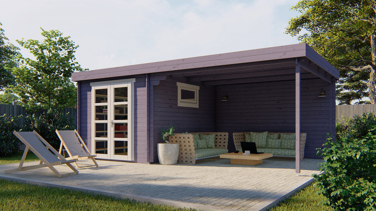 Blokhut - Tuinhuis Diederick | 28 mm | vuren Red Class Wood geïmpregneerd