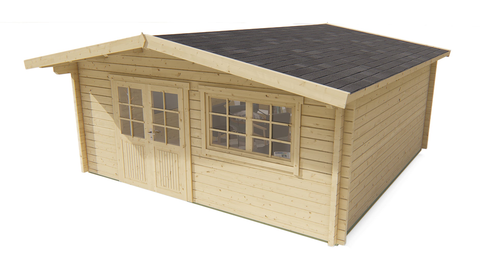 Blokhut - Tuinhuis Dingle | 70 mm | vuren Red Class Wood geïmpregneerd